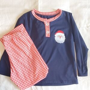 Navy and Red Checkered Pant Set